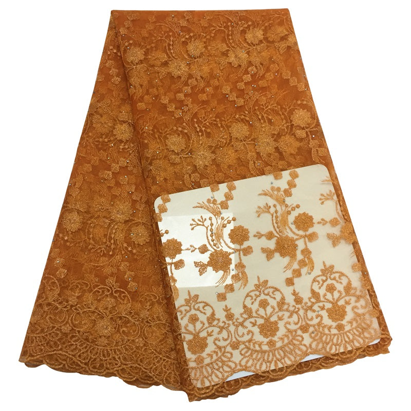 2025 Nigerian Embroidered African Lace Fabric for Wedding - No. 152, 5 Yards