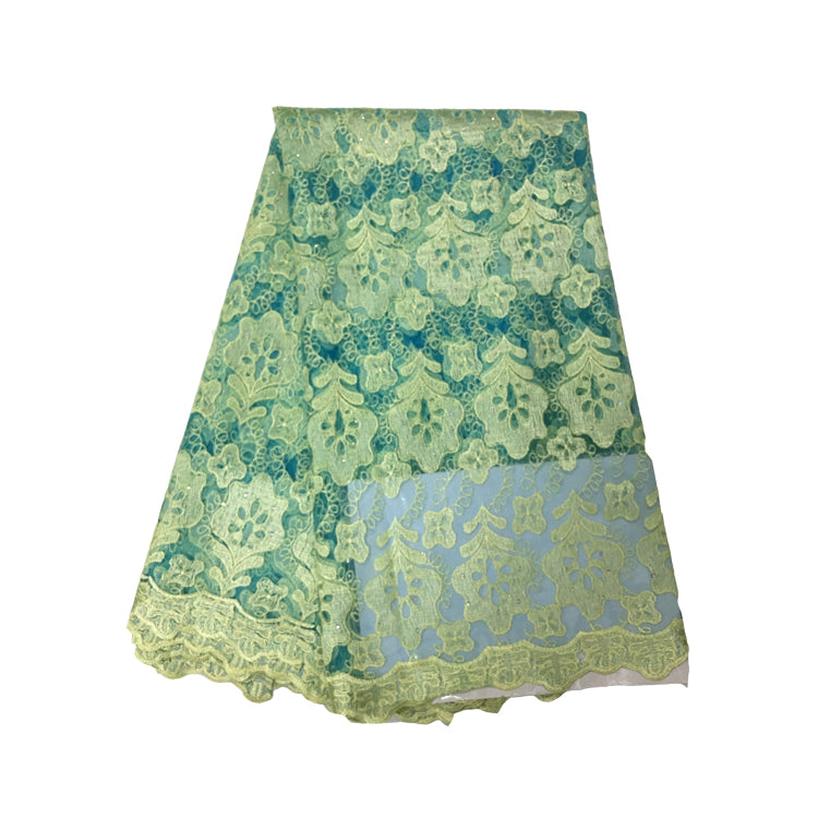 2025 Nigerian Embroidered African Lace Fabric for Wedding - No. 101, 5 Yards