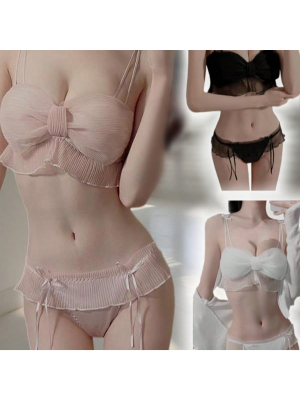 Sweet And Cute Girly Bra Sets, Non-Wired Push-Up Bras, Mesh Bras, Cute Lingerie Sets, Top And Bottom Sets, Bras And Panties, Push-Up Bras