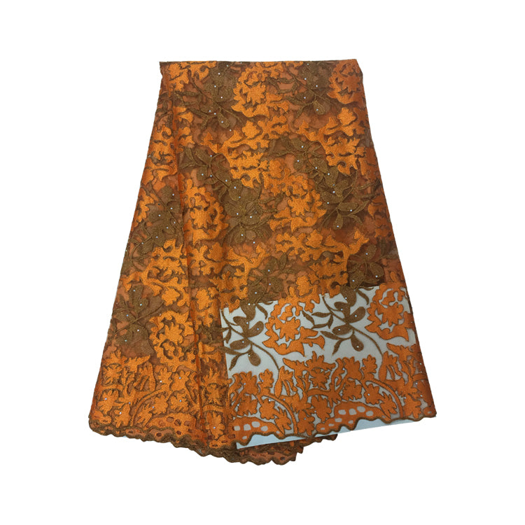 2025 Nigerian Embroidered African Lace Fabric for Wedding - No. 100, 5 Yards