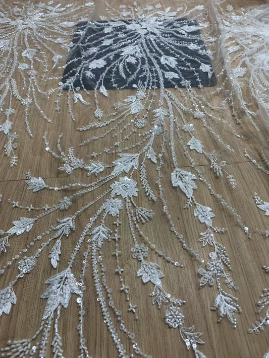 2025 Nigerian Embroidered  Lace Fabric High Quality 5 Yards African Lace Fabric Lace Wedding Dress for Women party Dress .DIY SEWING