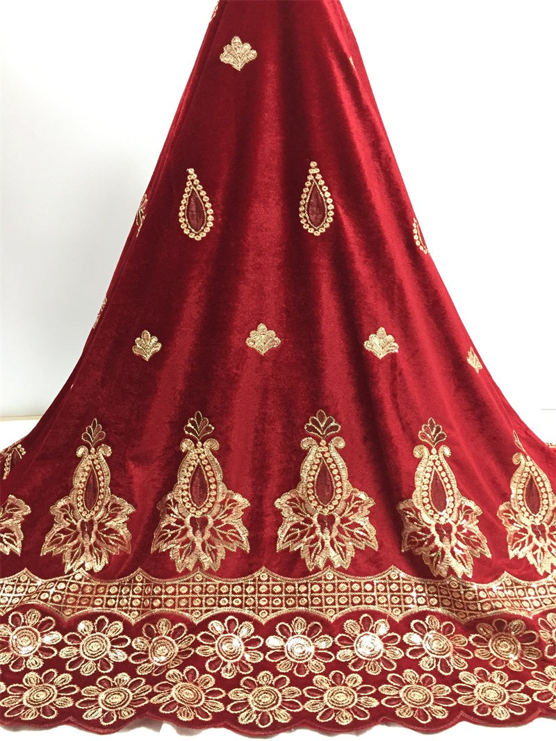 2025 Nigerian Embroidered African Lace Fabric for Wedding - No. 002, 5 Yards