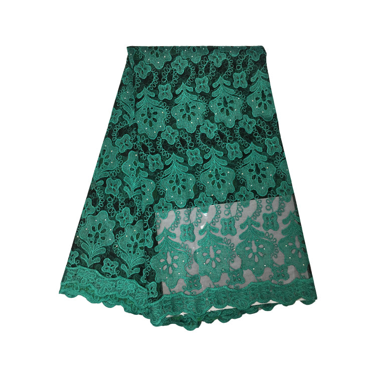 2025 Nigerian Embroidered African Lace Fabric for Wedding - No. 101, 5 Yards