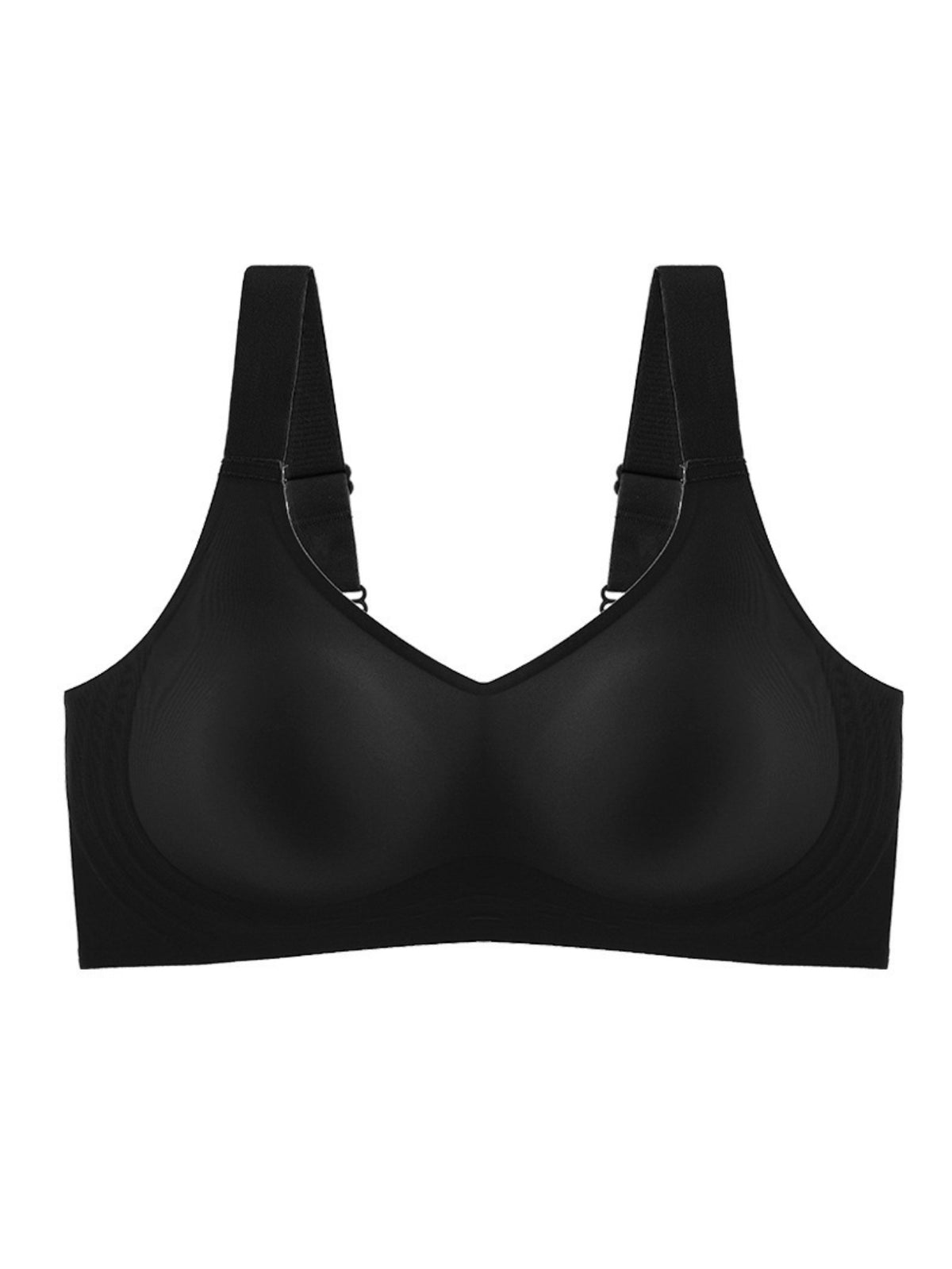 Women's Bra Thin Summer Wireless Wide Strap Push Up Side Support Gel Strap Latex Seamless Lift Bra
