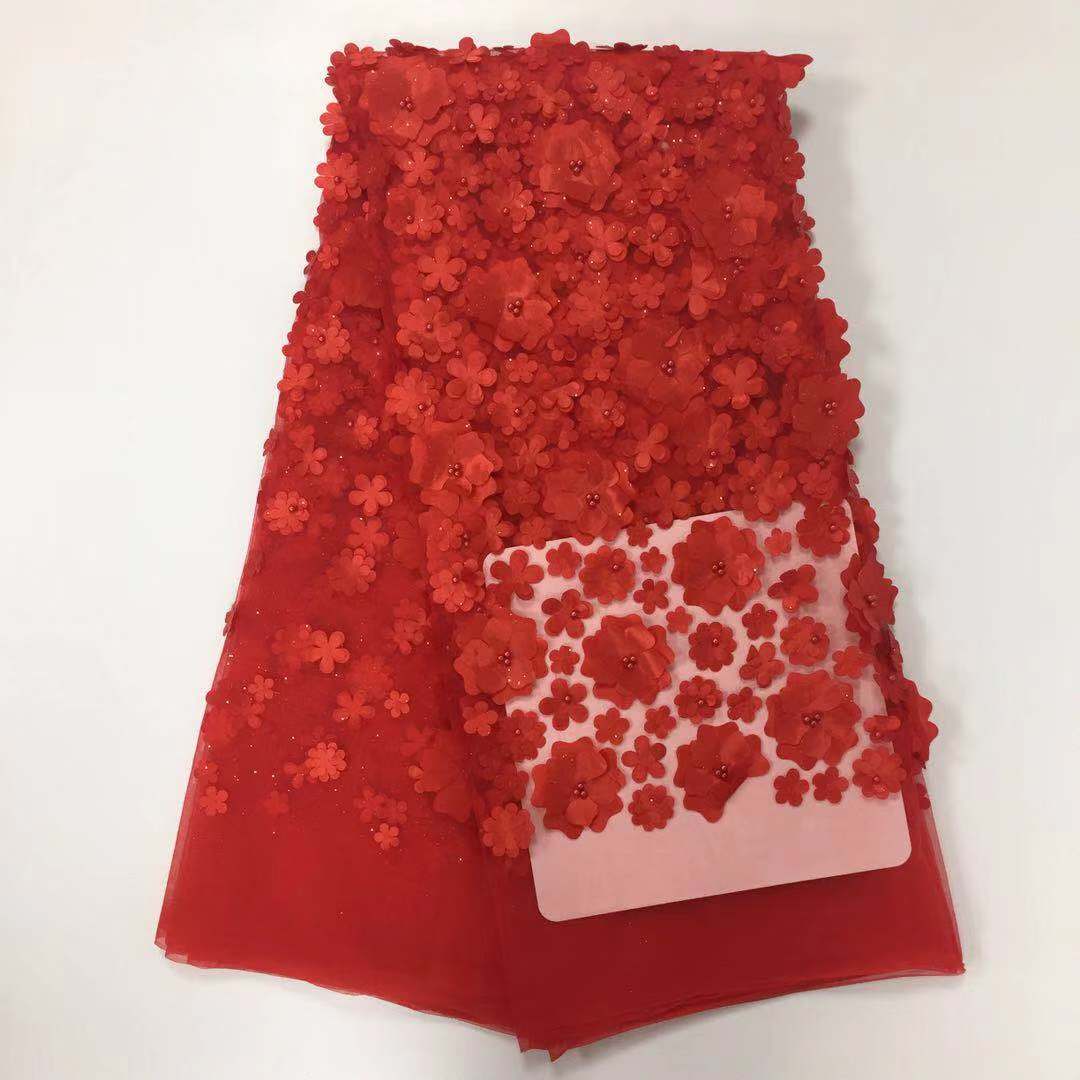 2025 Nigerian Embroidered African Lace Fabric for Wedding - No. 062, 5 Yards