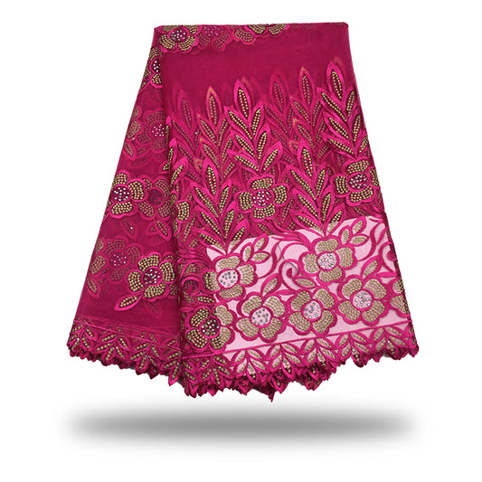 2025 Nigerian Embroidered  Lace Fabric High Quality 5 Yards African Lace Fabric Lace Wedding Dress for Women party Dress .DIY SEWING