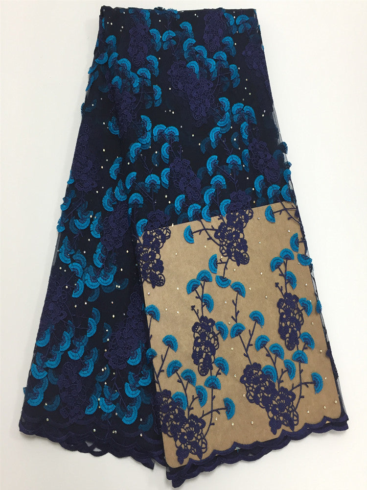 2025 Nigerian Embroidered African Lace Fabric for Wedding - No. 150, 5 Yards