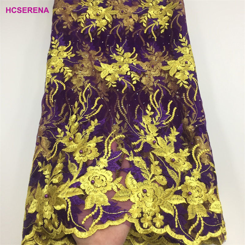 2025 Nigerian Embroidered  Lace Fabric High Quality 5 Yards African Lace Fabric Lace Wedding Dress for Women party Dress .DIY SEWING