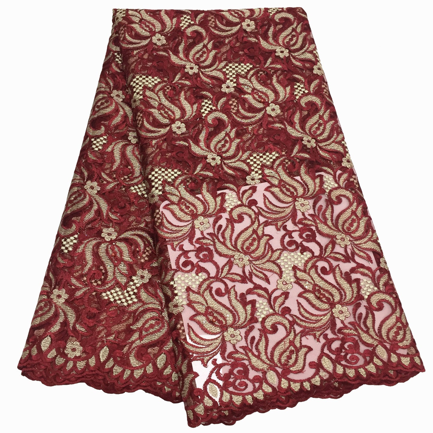 2025 Nigerian Embroidered  Lace Fabric High Quality 5 Yards African Lace Fabric Lace Wedding Dress for Women party Dress .DIY SEWING
