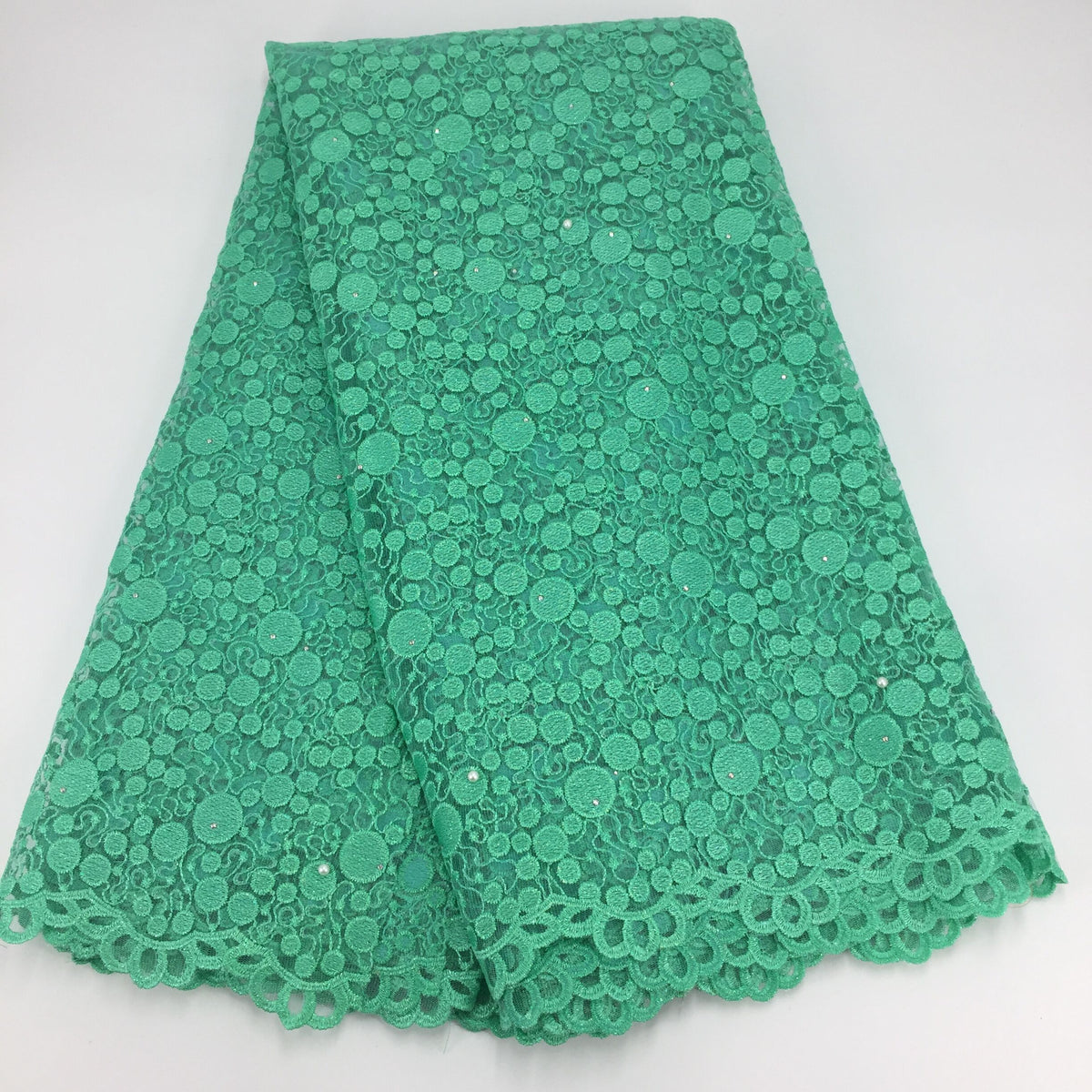 2025 Nigerian Embroidered African Lace Fabric for Wedding - No. 110, 5 Yards