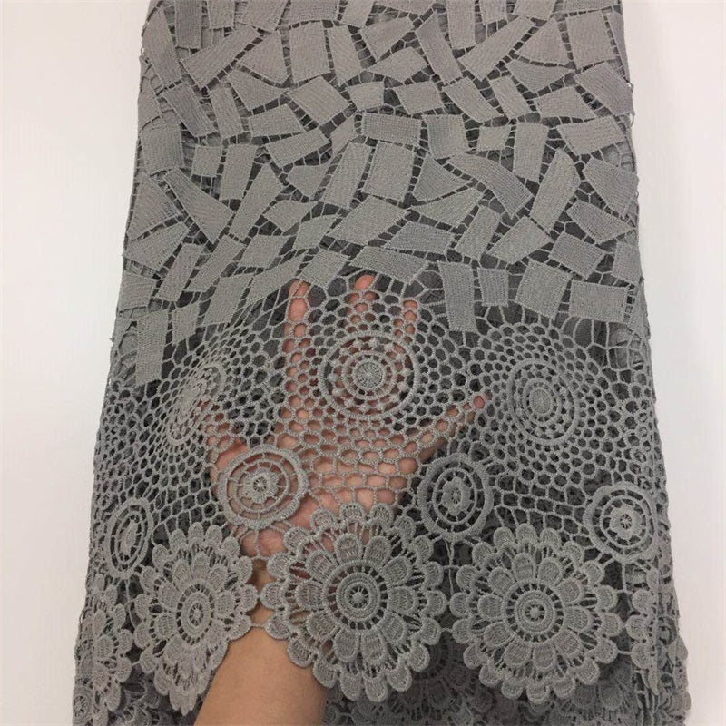2025 Nigerian Embroidered African Lace Fabric for Wedding - No. 021, 5 Yards