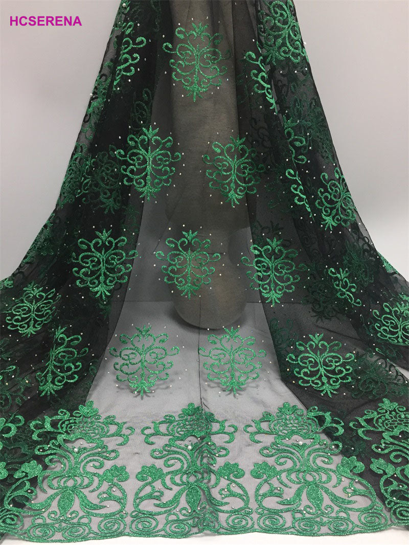 2025 Nigerian Embroidered African Lace Fabric for Wedding - No. 042, 5 Yards