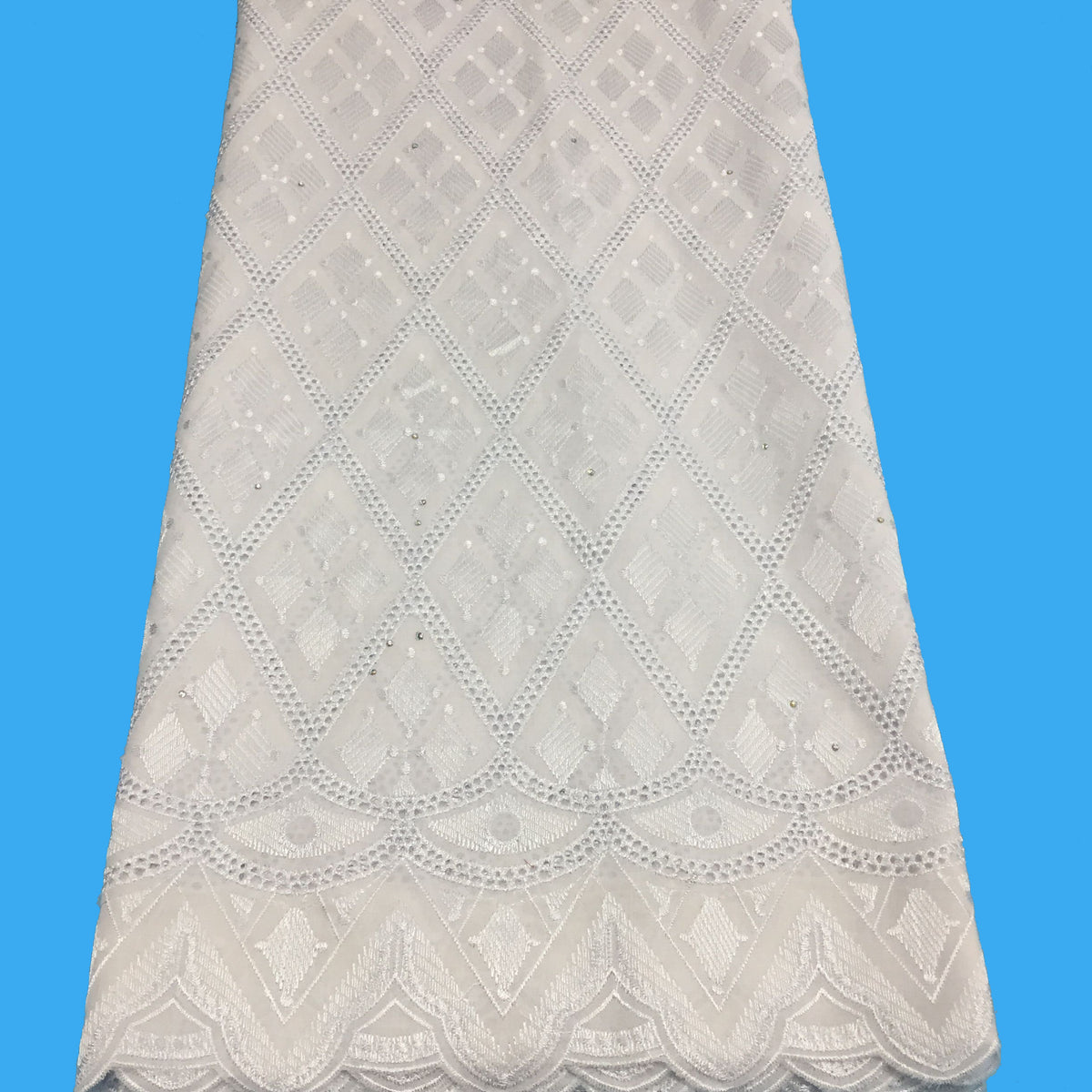 2025 Nigerian Embroidered African Lace Fabric for Wedding - No. 054, 5 Yards