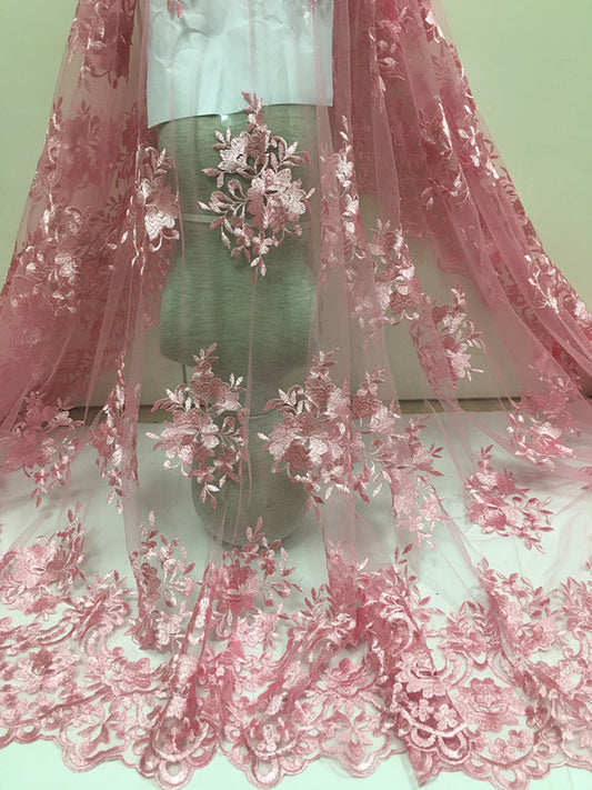 2025 Nigerian Embroidered  Lace Fabric High Quality 5 Yards African Lace Fabric Lace Wedding Dress for Women party Dress .DIY SEWING
