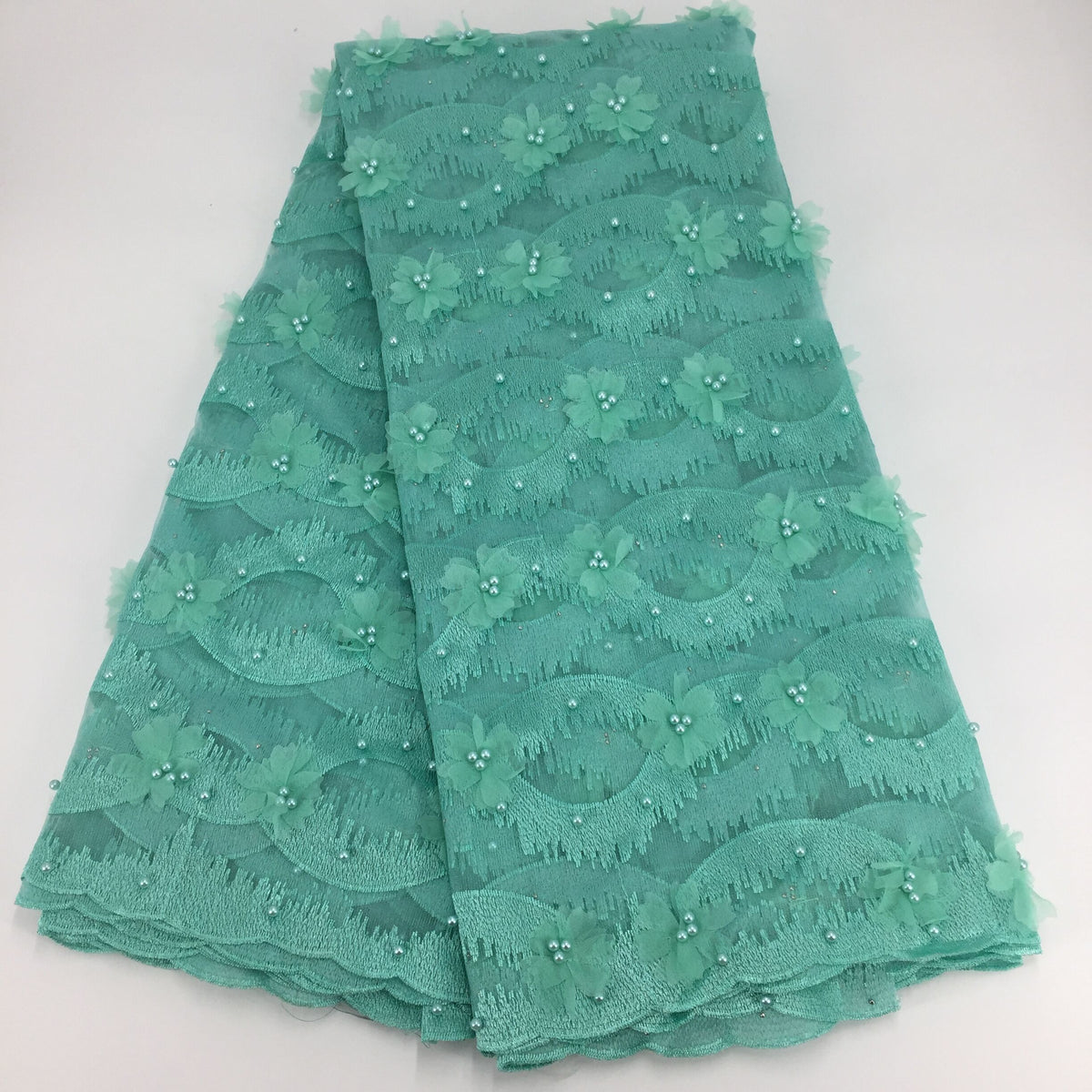 2025 Nigerian Embroidered African Lace Fabric for Wedding - No. 106, 5 Yards