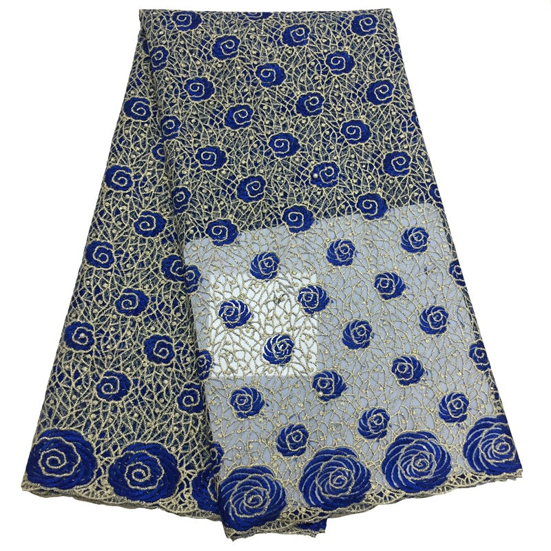 2025 Nigerian Embroidered African Lace Fabric for Wedding - No. 031, 5 Yards