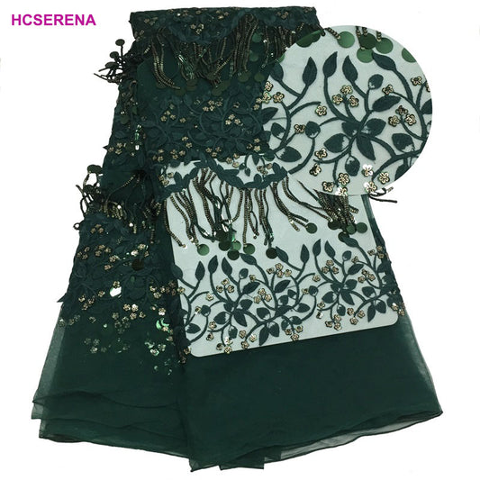 2025 Nigerian Embroidered  Lace Fabric High Quality 5 Yards African Lace Fabric Lace Wedding Dress for Women party Dress .DIY SEWING
