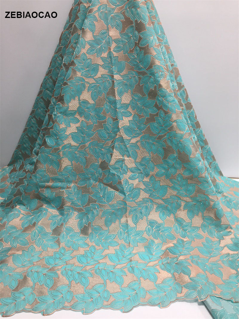 2025 Nigerian Embroidered African Lace Fabric for Wedding - No. 030, 5 Yards