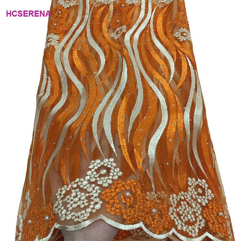 2025 Nigerian Embroidered African Lace Fabric for Wedding - No. 036, 5 Yards