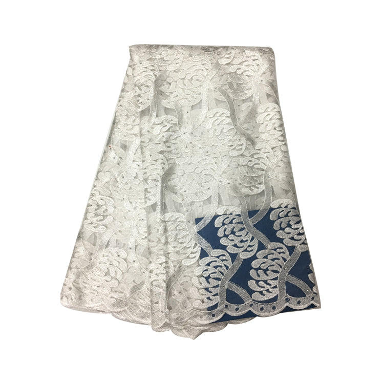 2025 Nigerian Embroidered African Lace Fabric for Wedding - No. 102, 5 Yards