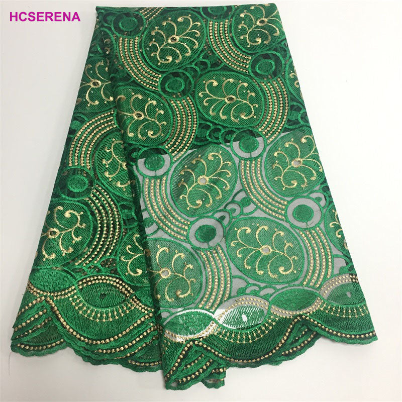 2025 Nigerian Embroidered African Lace Fabric for Wedding - No. 012, 5 Yards