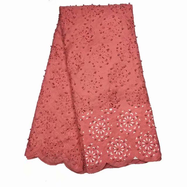 2025 Nigerian Embroidered African Lace Fabric for Wedding - No. 071, 5 Yards