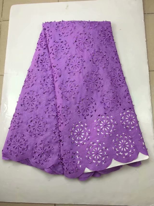 2025 Nigerian Embroidered African Lace Fabric for Wedding - No. 071, 5 Yards