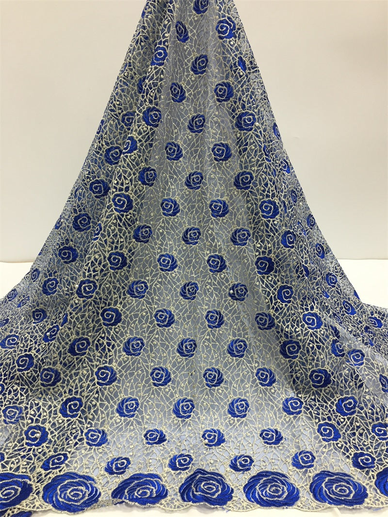 2025 Nigerian Embroidered African Lace Fabric for Wedding - No. 031, 5 Yards