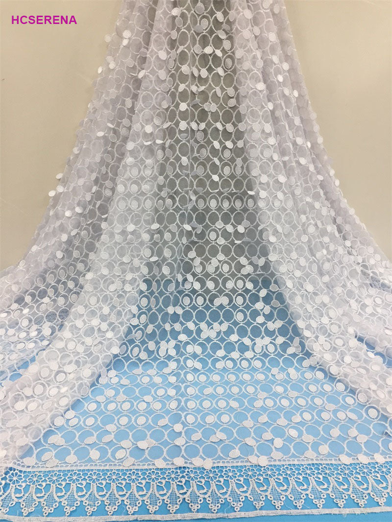 2025 Nigerian Embroidered African Lace Fabric for Wedding - No. 028, 5 Yards