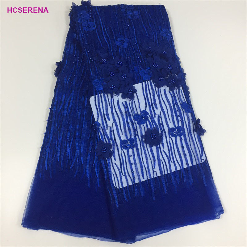2025 Nigerian Embroidered African Lace Fabric for Wedding - No. 025, 5 Yards