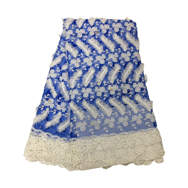 2025 Nigerian Embroidered African Lace Fabric for Wedding - No. 097, 5 Yards