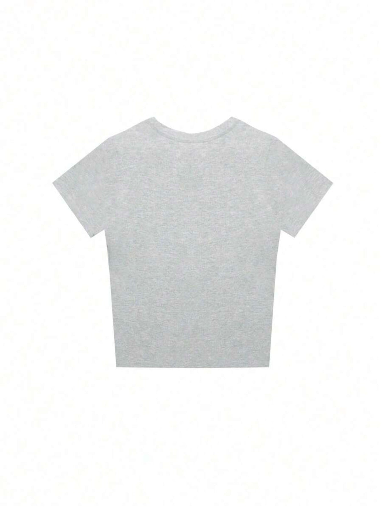 Ladies' Casual Plain V-Neck Short Sleeve T-Shirt, Summer White