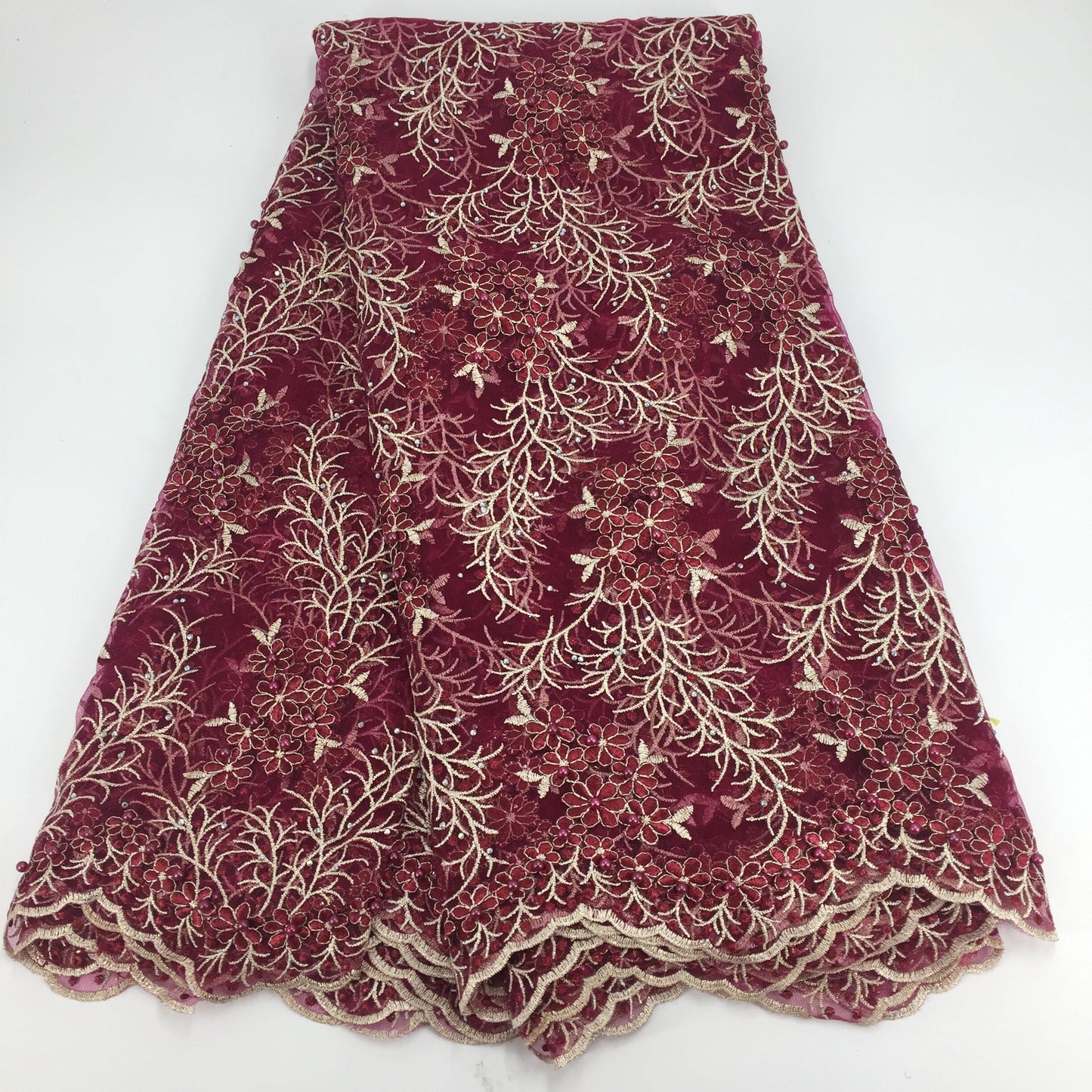 2025 Nigerian Embroidered  Lace Fabric High Quality 5 Yards African Lace Fabric Lace Wedding Dress for Women party Dress .DIY SEWING