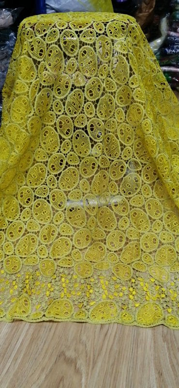 2025 Nigerian Embroidered African Lace Fabric for Wedding - No. 080, 5 Yards