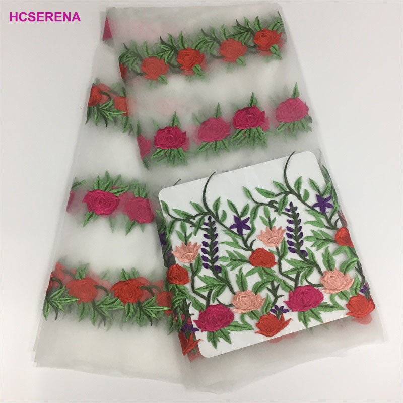 2025 Nigerian Embroidered  Lace Fabric High Quality 5 Yards African Lace Fabric Lace Wedding Dress for Women party Dress .DIY SEWING