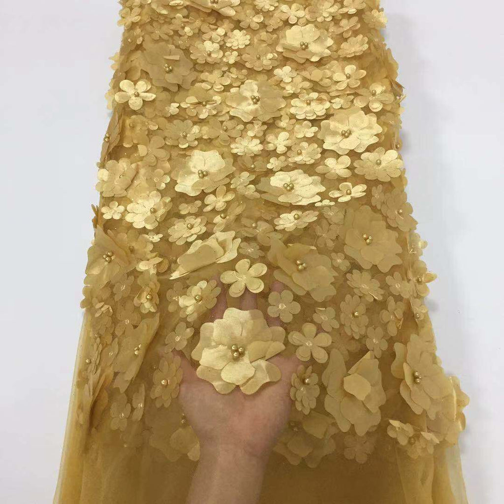 2025 Nigerian Embroidered African Lace Fabric for Wedding - No. 062, 5 Yards