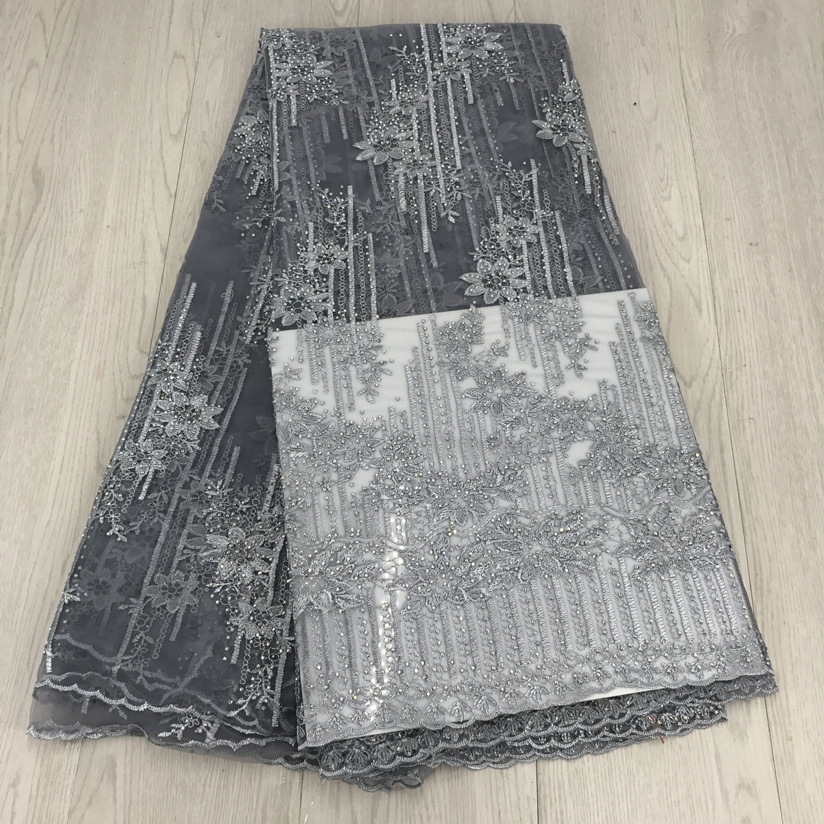 2025 Nigerian Embroidered African Lace Fabric for Wedding - No. 048, 5 Yards