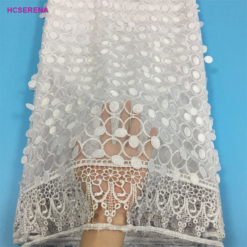 2025 Nigerian Embroidered African Lace Fabric for Wedding - No. 028, 5 Yards
