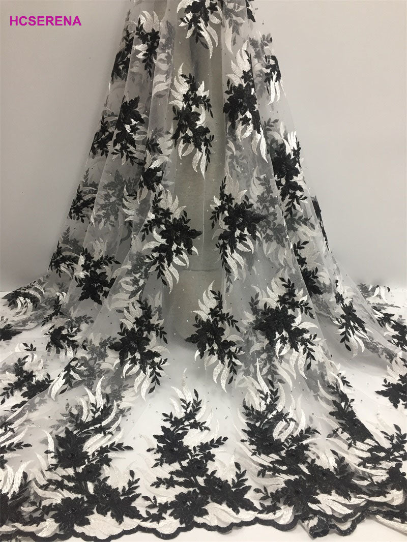 2025 Nigerian Embroidered  Lace Fabric High Quality 5 Yards African Lace Fabric Lace Wedding Dress for Women party Dress .DIY SEWING