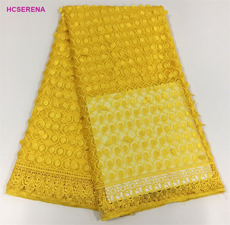 2025 Nigerian Embroidered African Lace Fabric for Wedding - No. 028, 5 Yards
