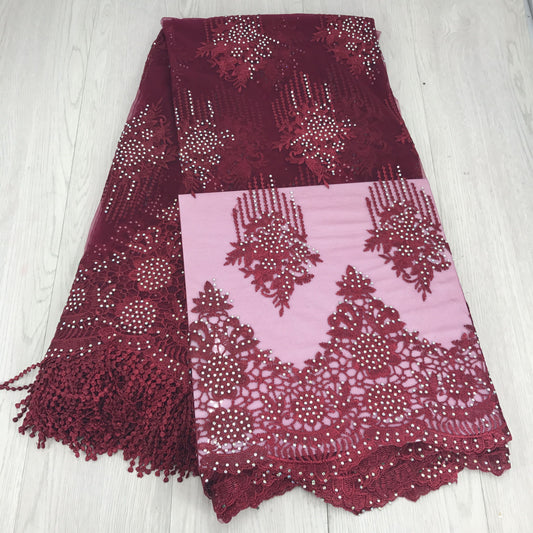 2025 Nigerian Embroidered  Lace Fabric High Quality 5 Yards African Lace Fabric Lace Wedding Dress for Women party Dress .DIY SEWING