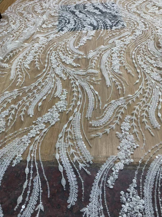 2025 Nigerian Embroidered  Lace Fabric High Quality 5 Yards African Lace Fabric Lace Wedding Dress for Women party Dress .DIY SEWING