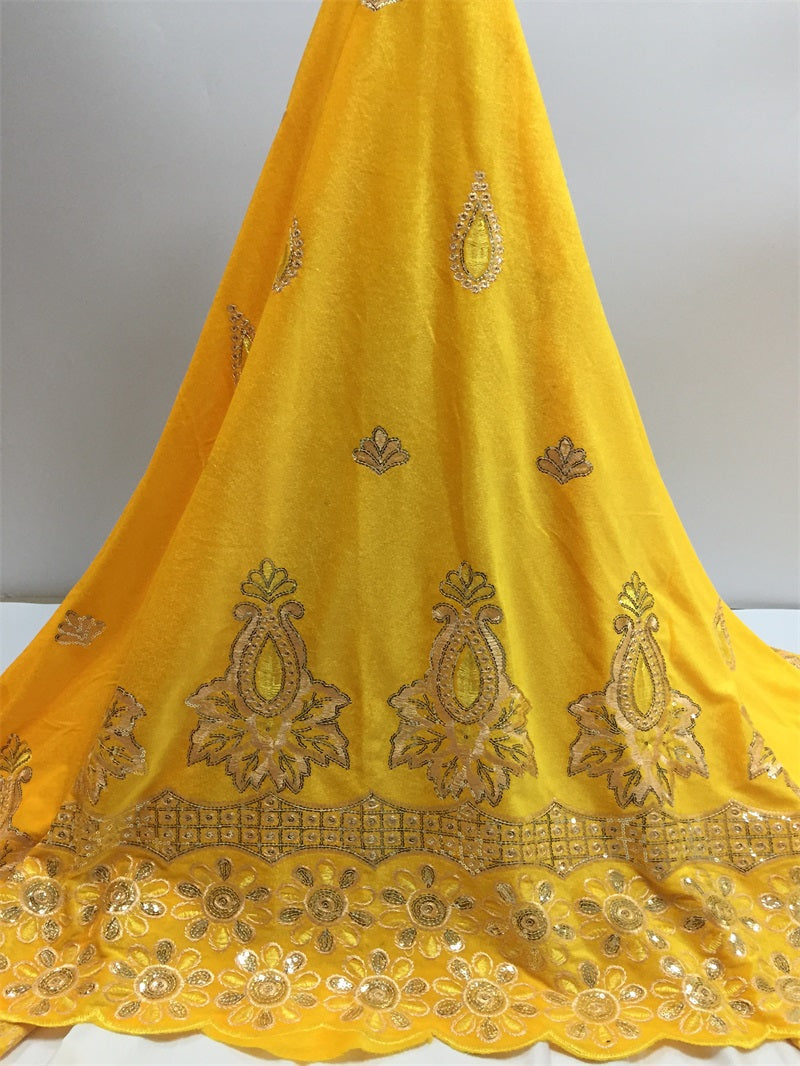 2025 Nigerian Embroidered African Lace Fabric for Wedding - No. 002, 5 Yards