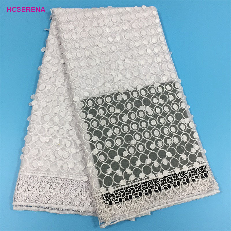 2025 Nigerian Embroidered African Lace Fabric for Wedding - No. 028, 5 Yards
