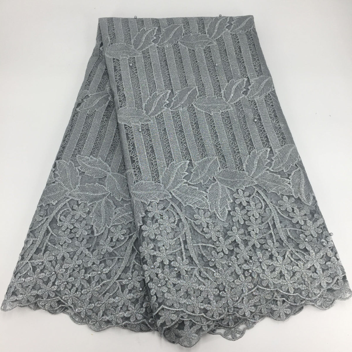 2025 Nigerian Embroidered African Lace Fabric for Wedding - No. 107, 5 Yards