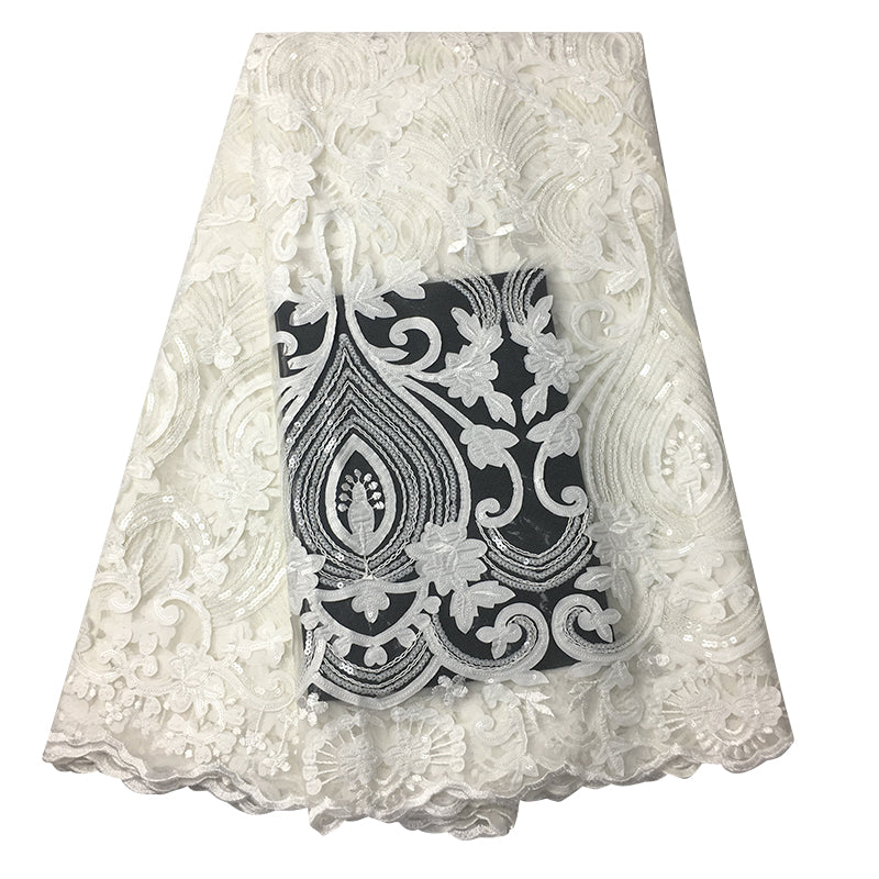 2025 Nigerian Embroidered  Lace Fabric High Quality 5 Yards African Lace Fabric Lace Wedding Dress for Women party Dress .DIY SEWING