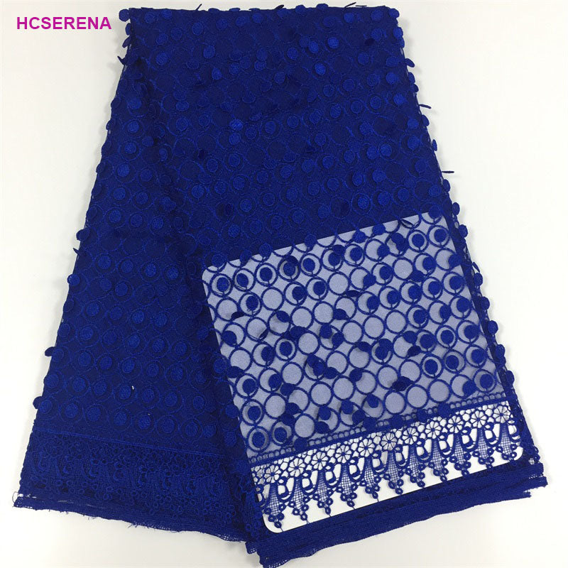 2025 Nigerian Embroidered African Lace Fabric for Wedding - No. 028, 5 Yards