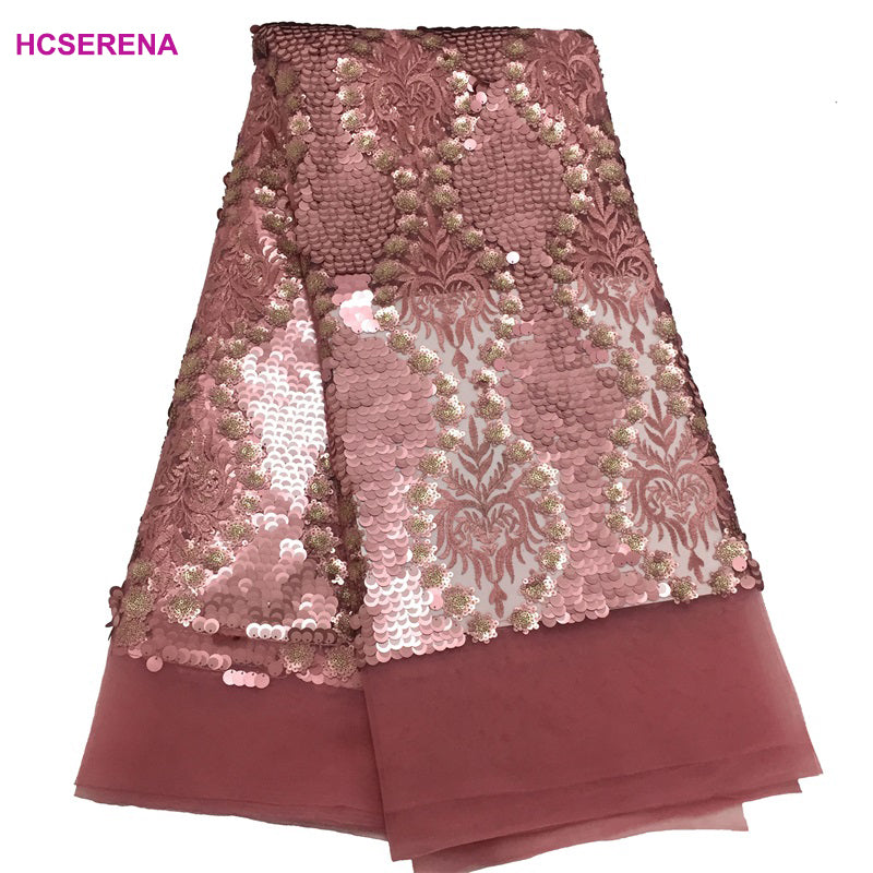 2025 Nigerian Embroidered African Lace Fabric for Wedding - No. 162, 5 Yards
