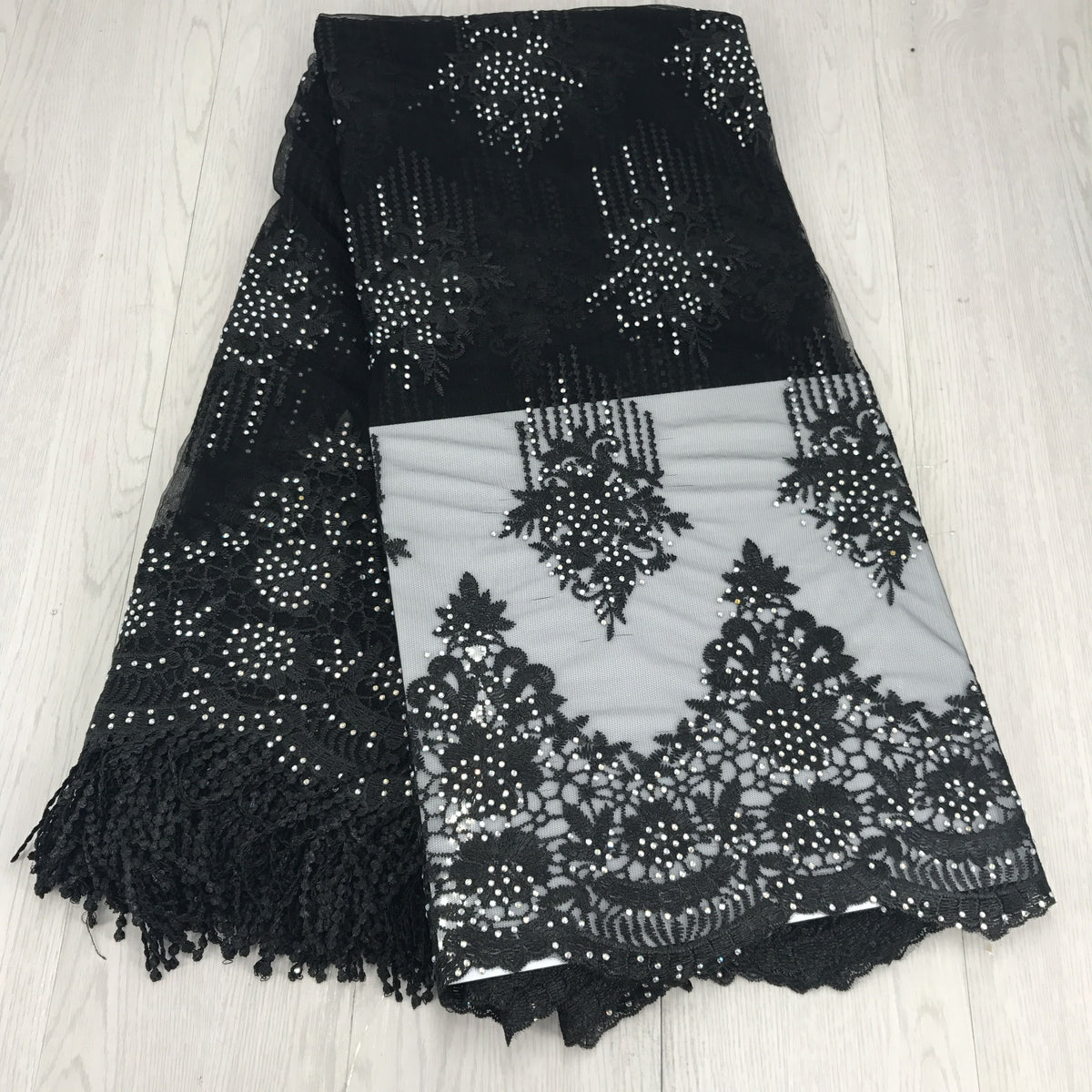 2025 Nigerian Embroidered African Lace Fabric for Wedding - No. 046, 5 Yards