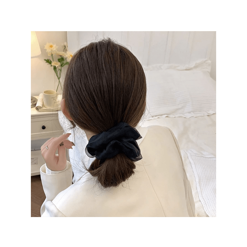 女性用無地ラージサイズヘアシュシュ3個、ミニマリストでファッショナブルなヘアアクセサリー、ヘアタイ、ポニーテールホルダー、ヘアゴム、ヘアロープ、ヘアボブル、ヘッドピース